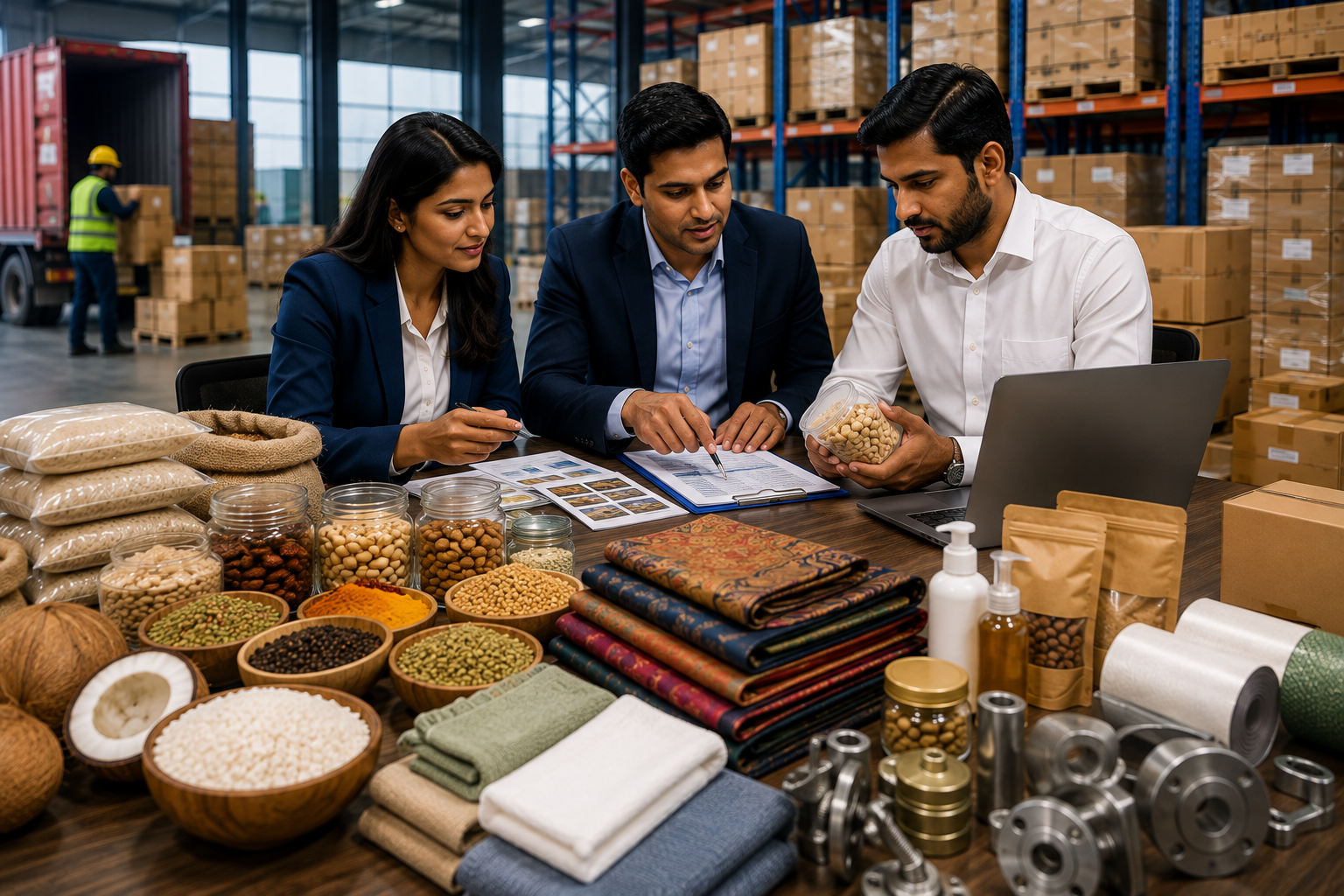 Indian export professionals coordinating buyer product sourcing requirements